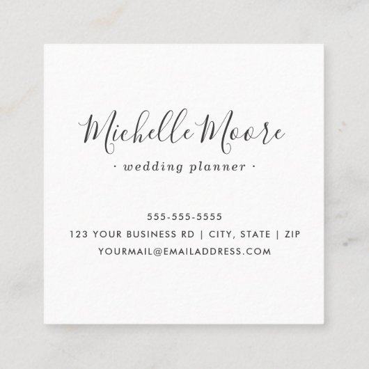 淡いグレーの水色のカスタムプロフェッショナル スクエア名刺 (裏面)