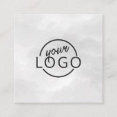 淡いグレーの水色のカスタムプロフェッショナル スクエア名刺 (正面)