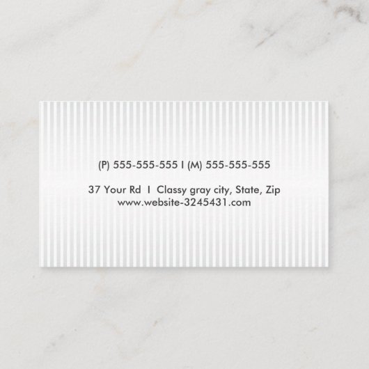 淡いグレーモダンと白のプロフェッショナルプロファイル 名刺 (裏面)
