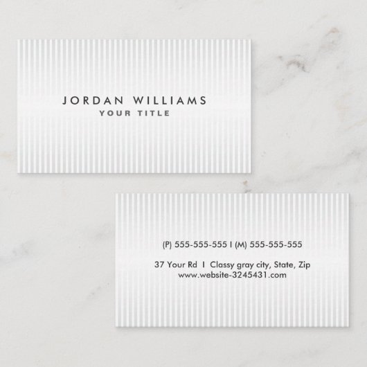 淡いグレーモダンと白のプロフェッショナルプロファイル 名刺 (正面/裏面)