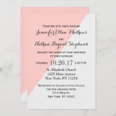 淡いサケと灰色の2トーン 招待状 (正面/裏面)