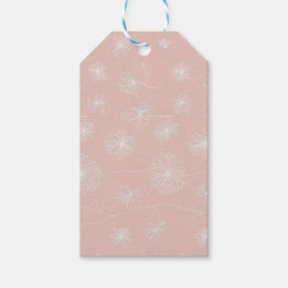 淡いサーモンピンクに繊細な白の花をあしらった、ヴィンテージ調のデザインです。 ギフトタグ