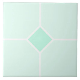 淡いシアンの緑と白い四角の十字 タイル