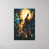 淡いステンドグラスの超現実的なアートワークの手 キャンバスプリント (正面)