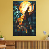 淡いステンドグラスの超現実的なアートワークの手 キャンバスプリント (インサイチュ (リビング))