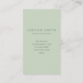 淡いセージ緑のモダン垂直プロフェッショナル 名刺 (裏面)