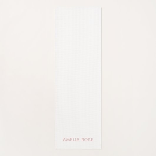 淡いソフトパーソナライズされた赤面ピンクon白 ヨガマット (正面)