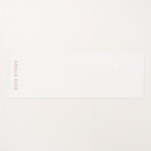 淡いソフトパーソナライズされた赤面ピンクon白 ヨガマット (正面(横))