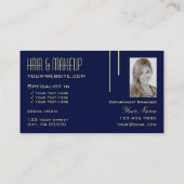 淡いダークインディゴブルーとフォトプロフェッショナル 名刺 (裏面)