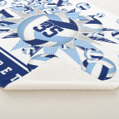 淡いダークブルーのバレーボールが女の子の名前をスター シェルパブランケット (3/4)