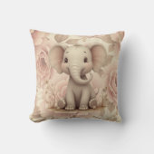 淡いパステルカラーの花柄 クッション (正面)