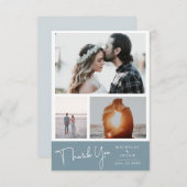 淡いパステル スレートブルー | 感謝の写真カード 出欠カード (正面/裏面)