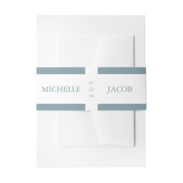 淡いパステル スレート ブルー | ウェディング ベリー バンド 招待状ベリーバンド