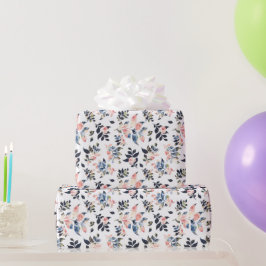 淡いパステル フラワー ソフト ブラッシュ ピンク & ラベンダー ラッピングペーパー