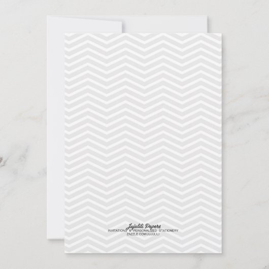 淡いピエレガントンクのシェブロンブライダルシャワー 招待状 (裏面)