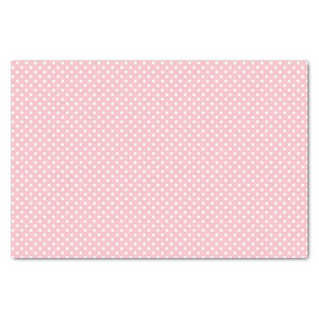 淡いピンクおよび白い水玉模様パターン 薄葉紙 (正面)