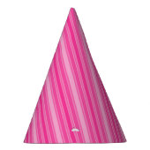 淡いピンクから濃いピンクストライプ色 パーティーハット (右)