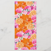 淡いピンクとオレンジの明るいガーデンウェディング メニュー (裏面)