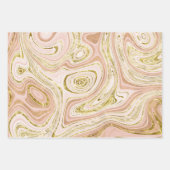 淡いピンクとゴールドの大理石のような見た目 ラッピングペーパーシート (正面3)