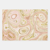 淡いピンクとゴールドの大理石のような見た目 ラッピングペーパーシート (正面2)