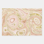 淡いピンクとゴールドの大理石のような見た目 ラッピングペーパーシート (正面)