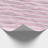 淡いピンクとシルバーのストライプ ラッピングペーパー (角)