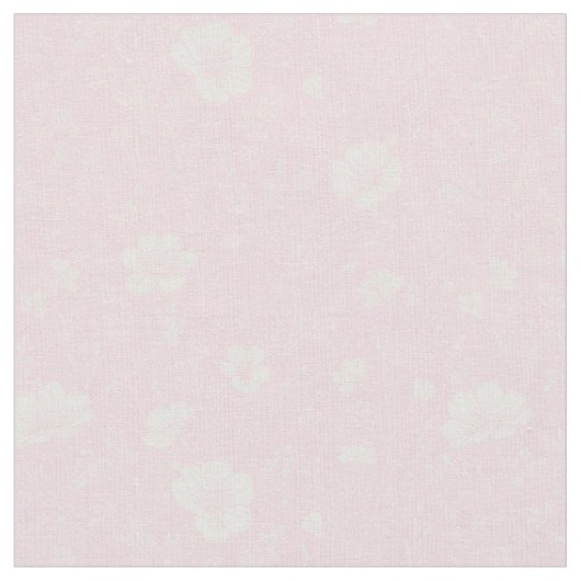 淡いピンクとホワイトの野の花柄 ファブリック (クローズアップ)