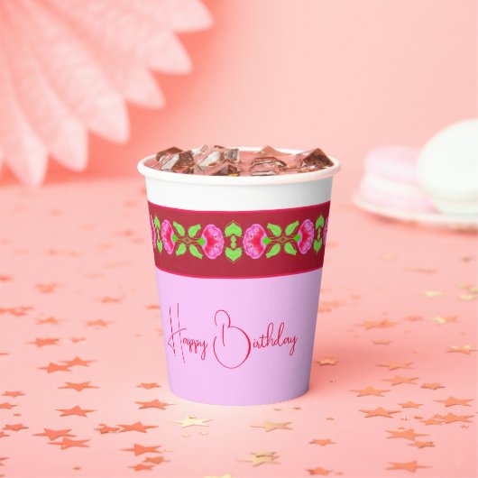 淡いピンクと濃いピンク 紙コップ (インサイチュ)