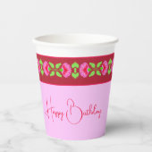 淡いピンクと濃いピンク 紙コップ (正面)