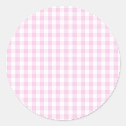 淡いピンクと白いギンガムパタ名門私立校風のガーリーン ラウンドシール (正面)