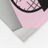 淡いピンクと白のサッカーボールとDIY文字 フリースブランケット (角)