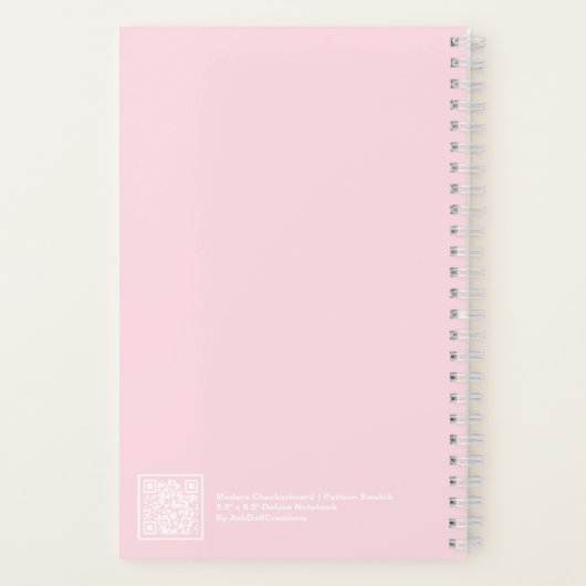 淡いピンクと白のチェック柄ノートブック ノートブック (裏面)