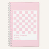 淡いピンクと白のチェック柄ノートブック ノートブック (正面)