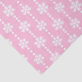 淡いピンクと白の冬の雪片パターン 薄葉紙 (詳細)