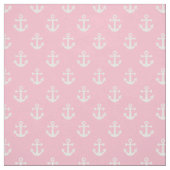 淡いピンクと白の航海のいかり ファブリック (見本)