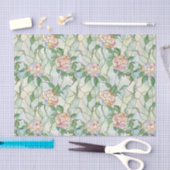 淡いピンクと白の花ステンドグラス効果 薄葉紙 (クラフト)