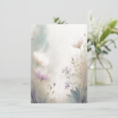 淡いピンクと紫のフローラ空白の結婚の 招待状 (スタンド正面)