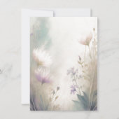 淡いピンクと紫のフローラ空白の結婚の 招待状 (正面)