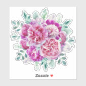 淡いピンクと紫の牡丹 シール (シート)