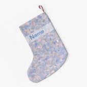 淡いピンクと赤ちゃんブルー スモールクリスマスストッキング (裏面 (吊り時))