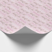 淡いピンクと金ゴールドの甘い16 ラッピングペーパー (角)