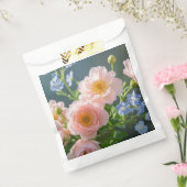 淡いピンクと青の繊細な花 フェイバーバッグ (封をした状態)