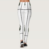 淡いピンクにヴィンテージのバラの絵を描くこと レギンス (裏面)