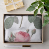 淡いピンクにヴィンテージのバラの絵を描くこと 薄葉紙 (ギフト)