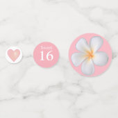 淡いピンクに甘い16とプルメリアの花 コンフェッティ (裏面)