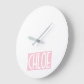 淡いピンクのあなたの一流の|はっきりしたで白い文字 ラージ壁時計 (傾斜)