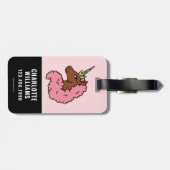 淡いピンクのアフロユニコーン ラゲッジタグ (裏面横)