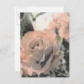 淡いピンクのアートフローラヴィンテージ背景 ポストカード (正面/裏面)