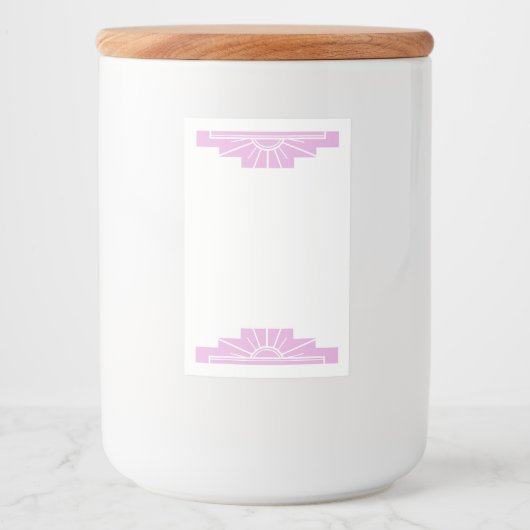 淡いピンクのアールデコ太陽の要素 フードラベル (正面)