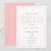 淡いピンクのウエディングシャワーの招待状を赤らめる 招待状 (正面/裏面)